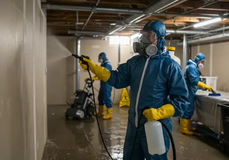 Basement Sanitization and Antimicrobial Treatment process in Glencoe, FL