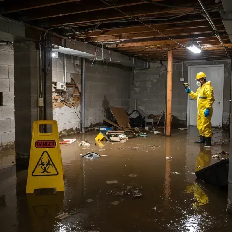 Flooded Basement Electrical Hazard in Glencoe, FL Property